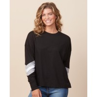 Ladies Essential Boxy Varsity Long Sleeve Tee